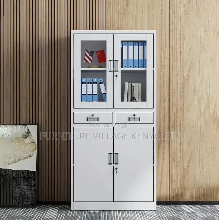 Office Cabinet; 2-door Half-glass Office Cabinet
