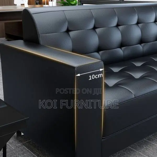 Office Sofa : 3 Seater Leather Office Sofa