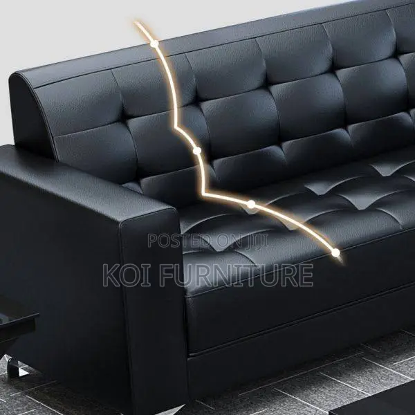Office Sofa : 3 Seater Leather Office Sofa