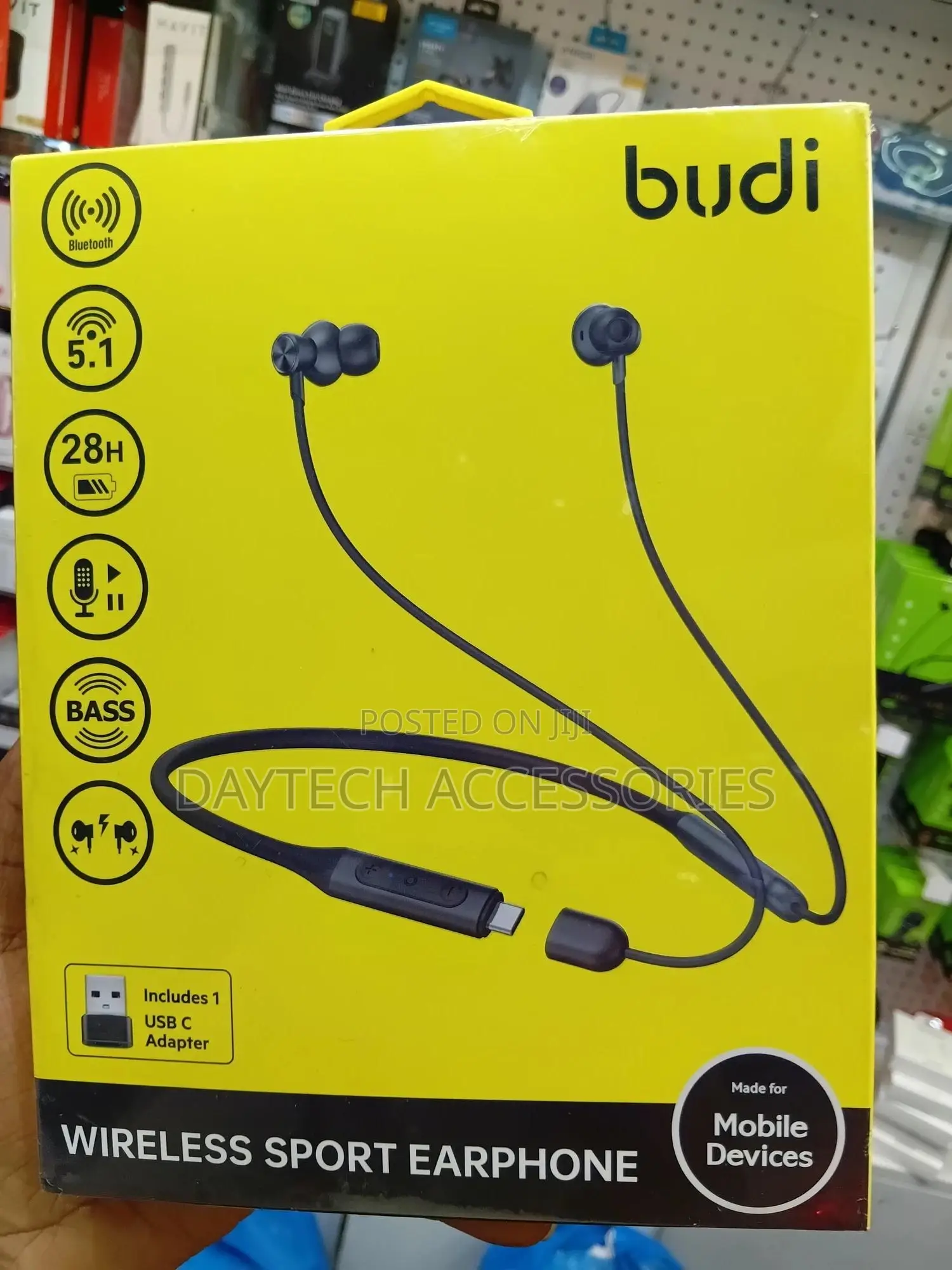 Budi Neck-Mounted Wireless Sport Earphone - Black