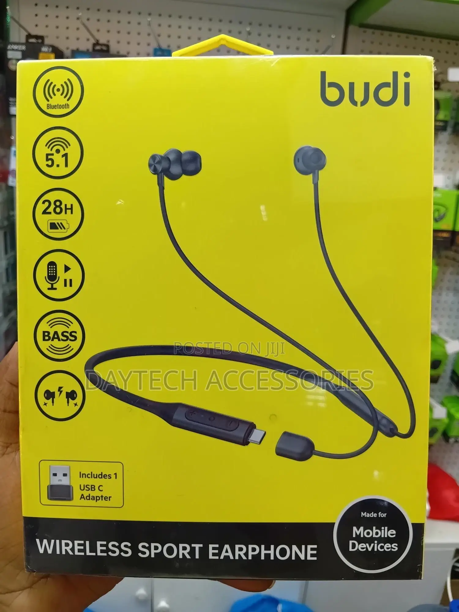 Budi Neck-Mounted Wireless Sport Earphone - Black