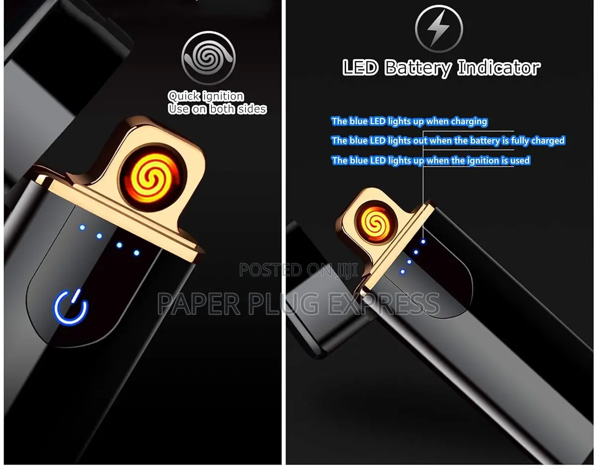 Usb Rechargeable Dual Arc Electric Lighter –Windproof Plasma Flameless
