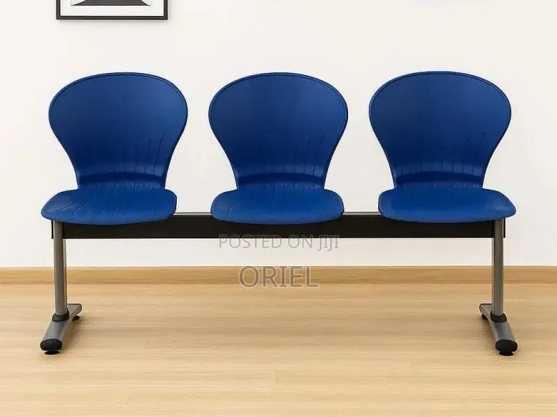 Office Bench : 3-Seater Plastic Modern Waiting Bench