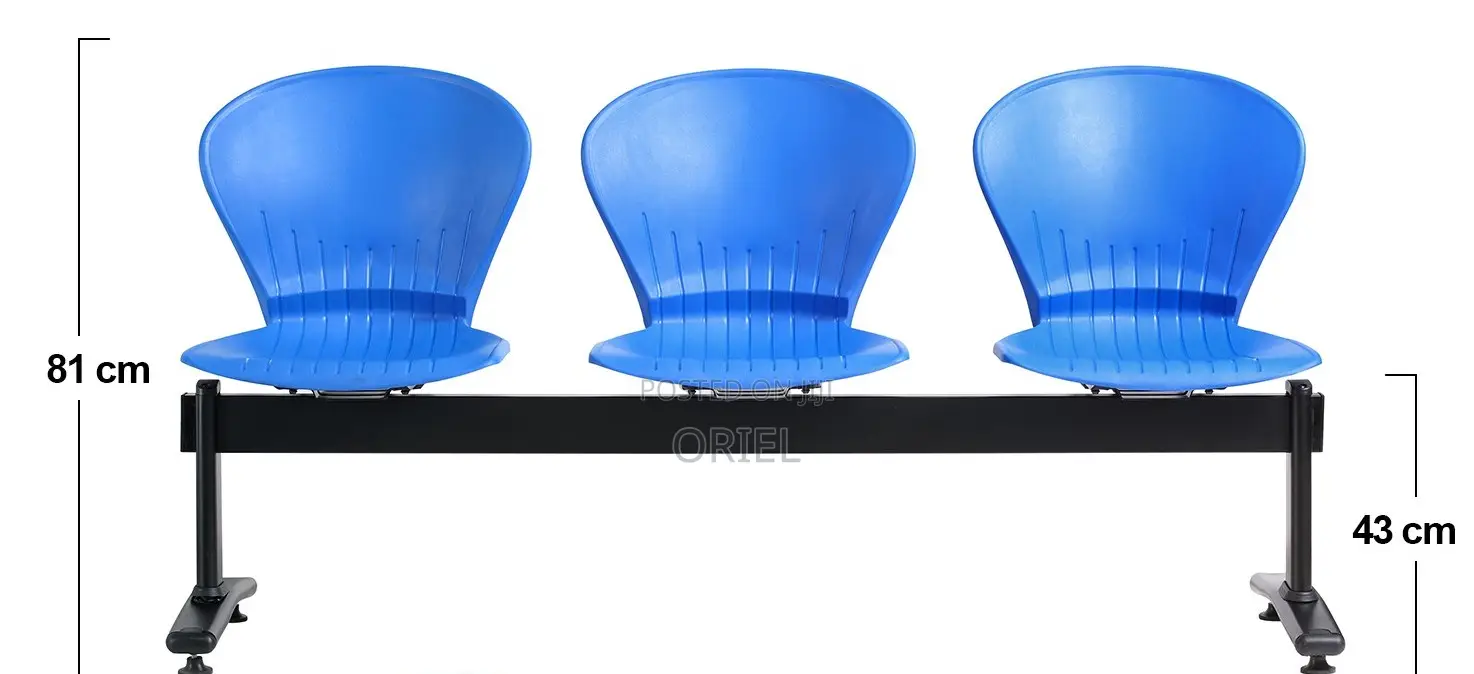 Office Bench : 3-Seater Plastic Modern Waiting Bench