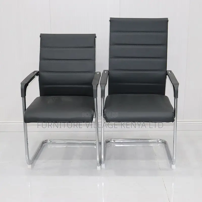 Office Chair; Black Chrome Conference Office Chair