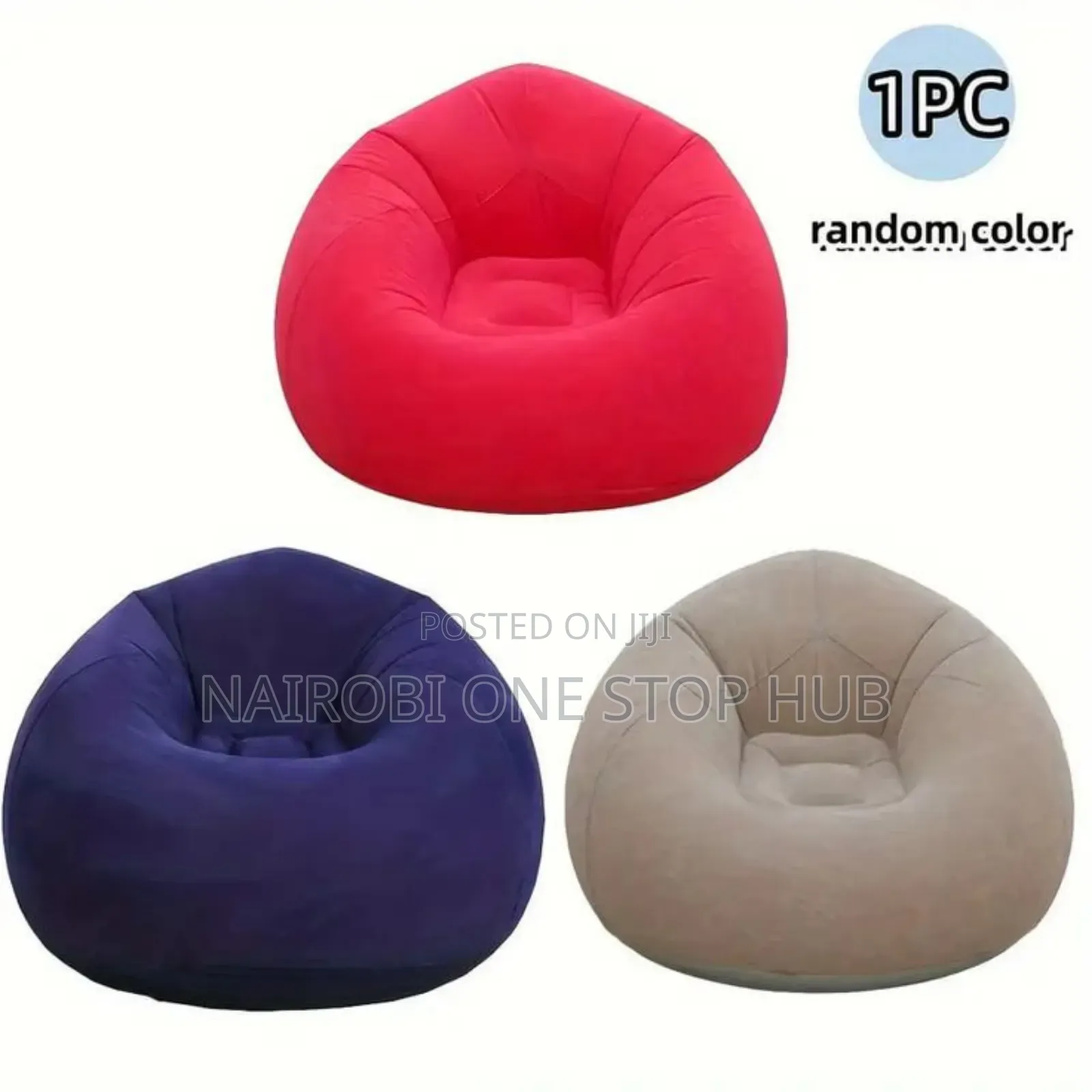 Inflatable Sofa Bean Shaped Chair With Manual Pump