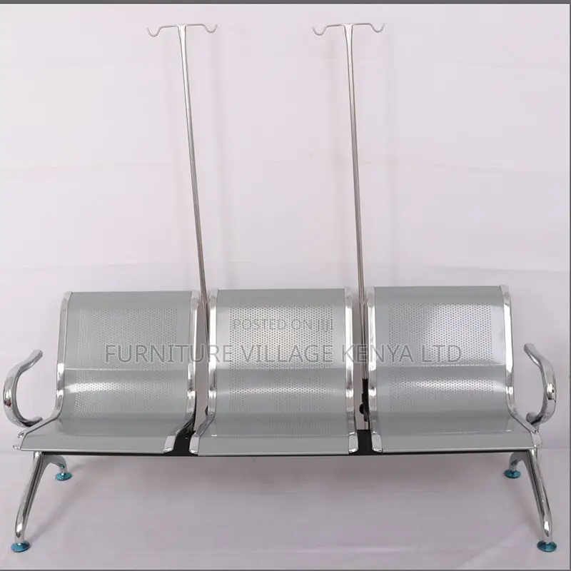 Office Bench; 3-seater Steel Reception Office Bench
