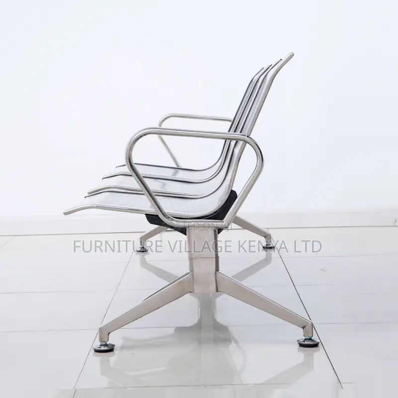 Office Bench; 3-seater Steel Reception Office Bench