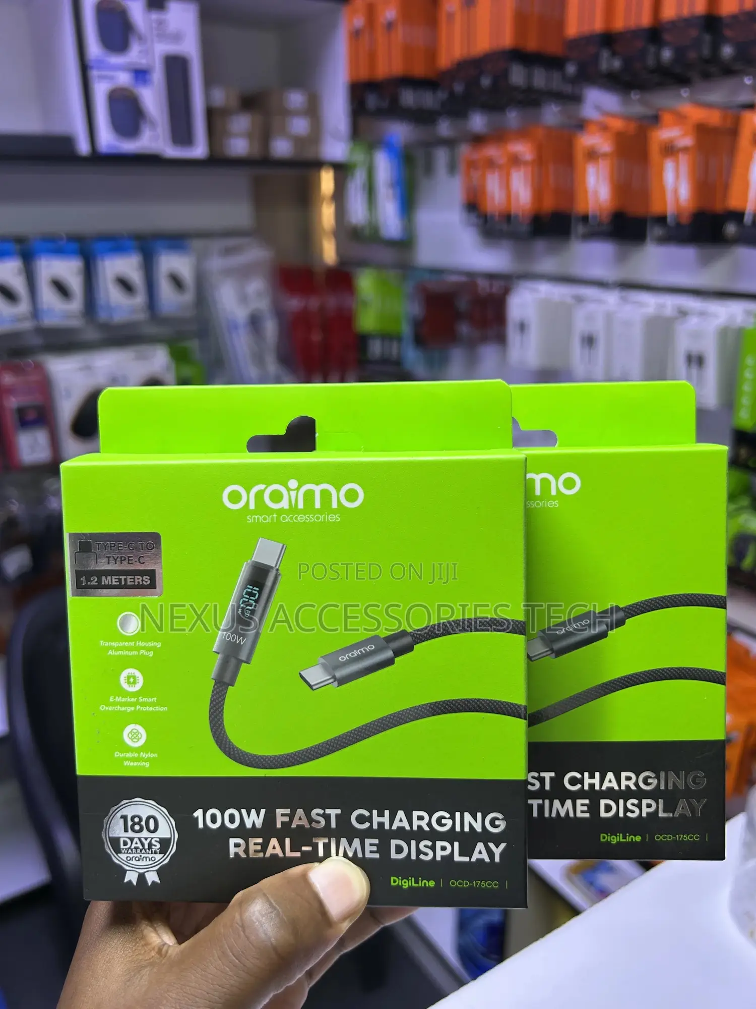 Oraimo 100w Usb-C to Usb-C Cable–Fast Charging Durable High-Speed