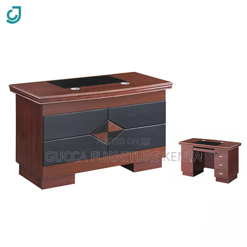 120cm Mahogany Office Desk With Drawers