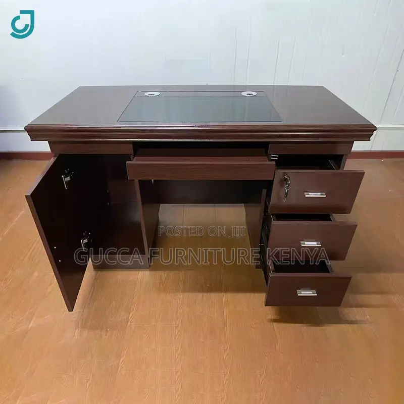 120cm Mahogany Office Desk With Drawers
