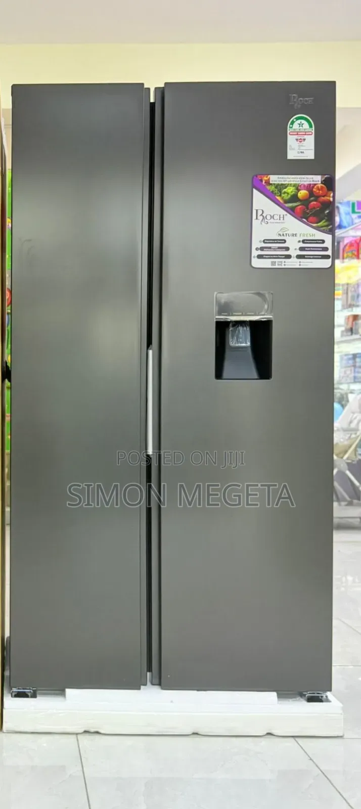 439l Roch Side-by-Side Refrigerator(Model Arfr-540sbw-B)Withdispenser.