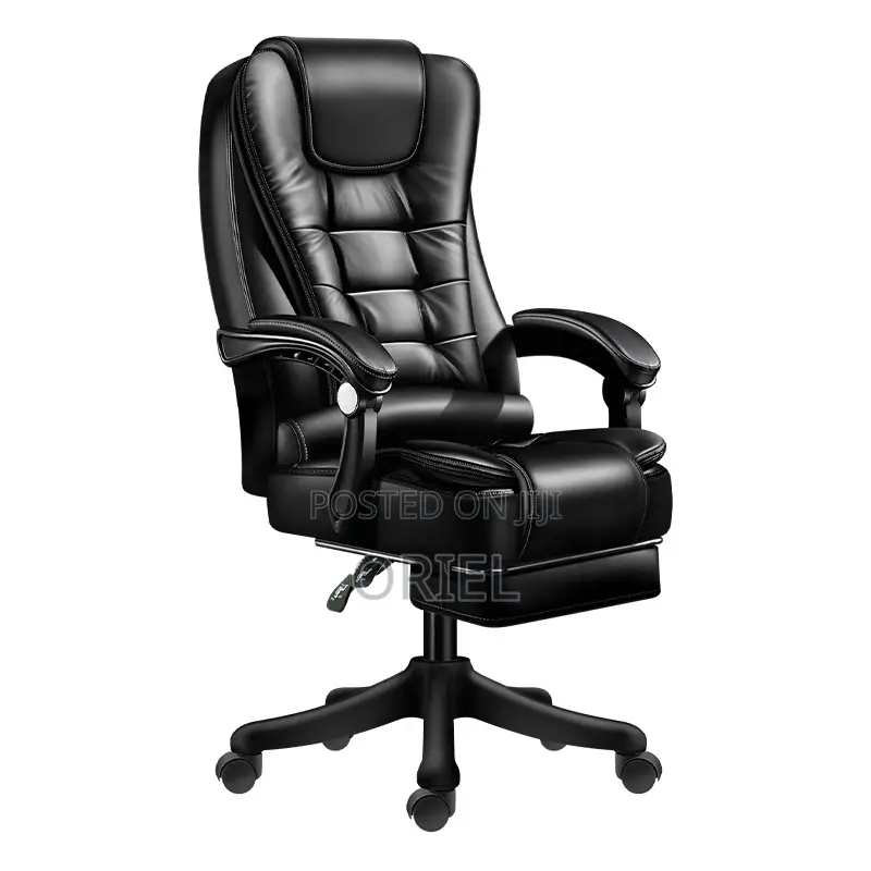 Office Chair : Executive High-Back Office Swivel Black Leather Chair