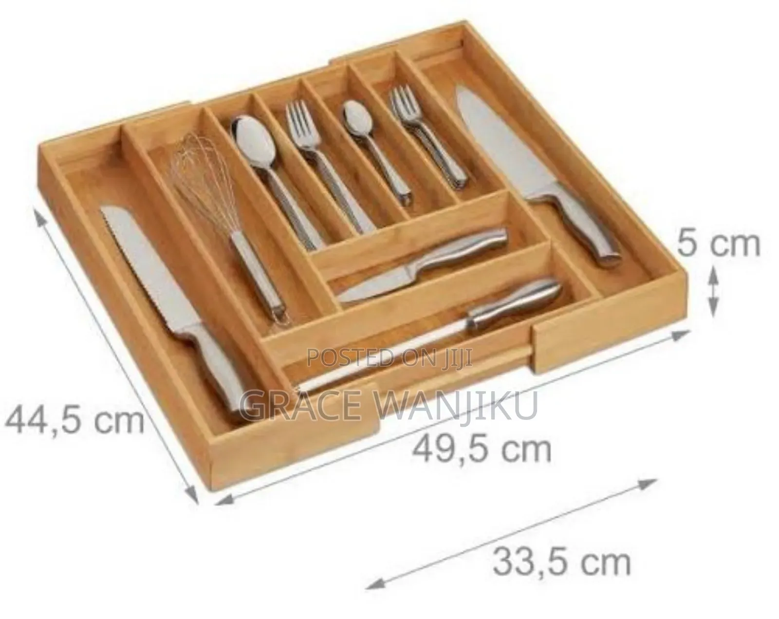 Multifunctional Big Bamboo Expandable Wooden Cutlery Drawer Organizer*