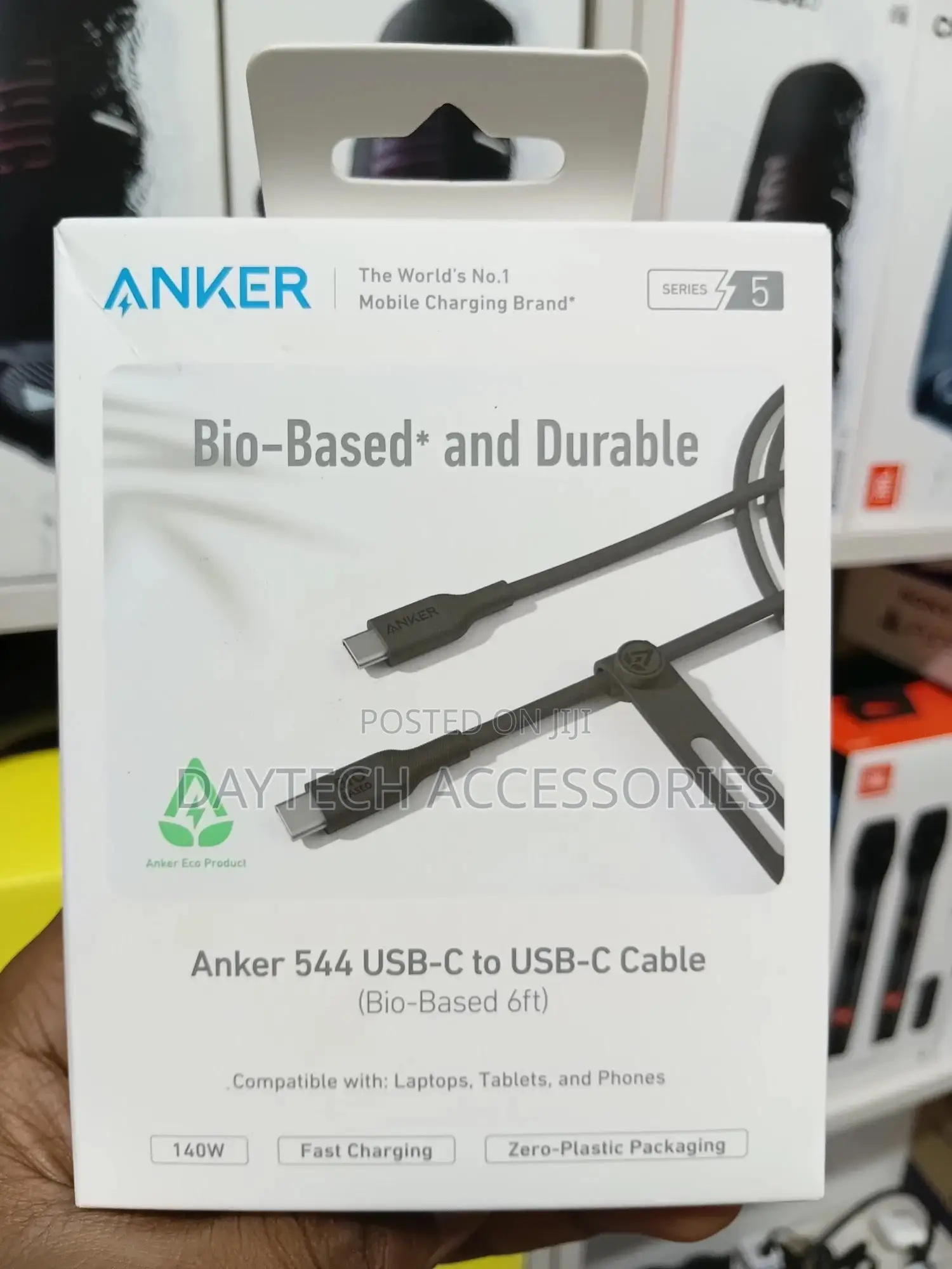 Anker 544 140 Watts Usb-C to Usb-C Bio Based Cable - Black