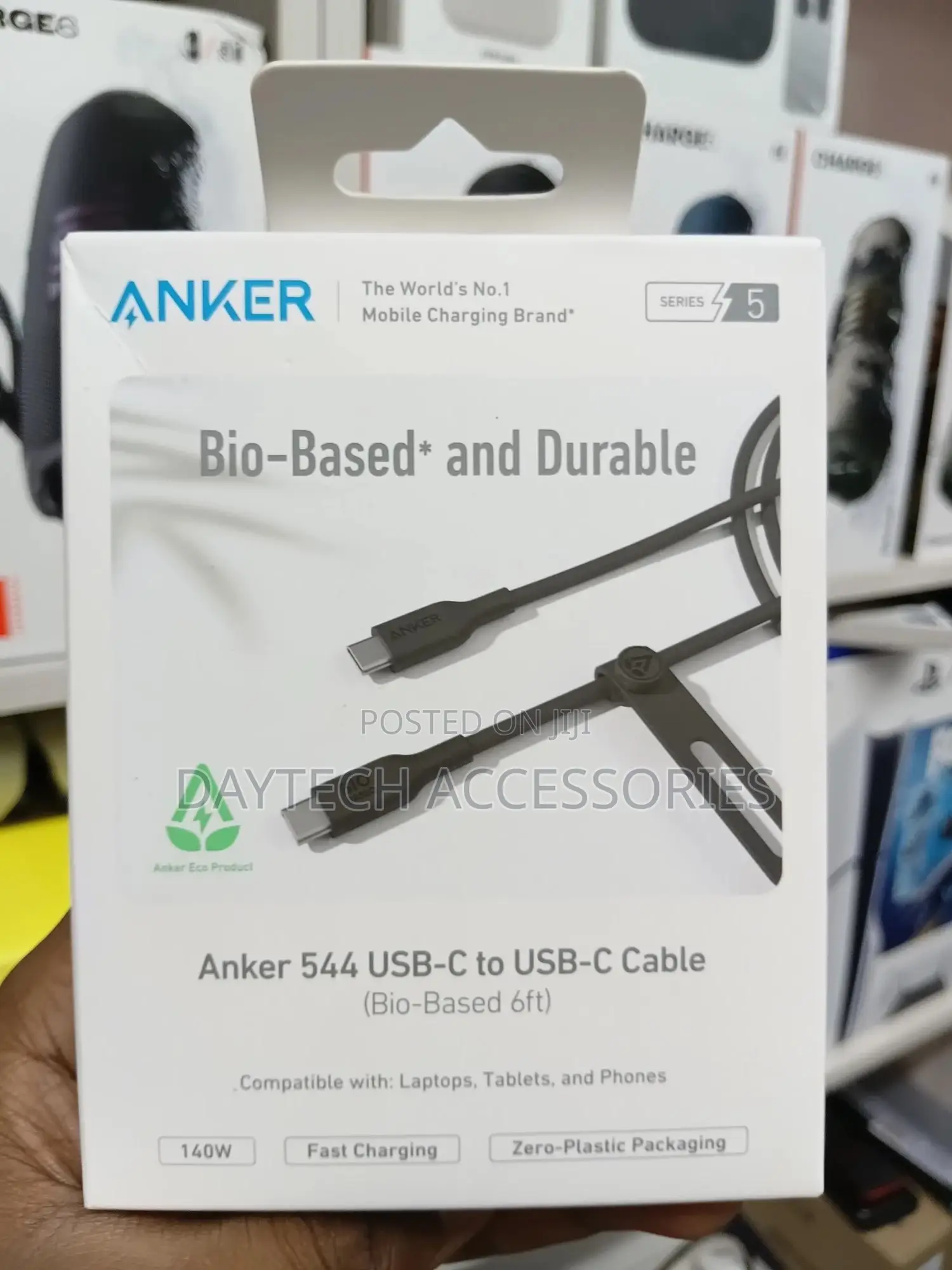 Anker 544 140 Watts Usb-C to Usb-C Bio Based Cable - Black