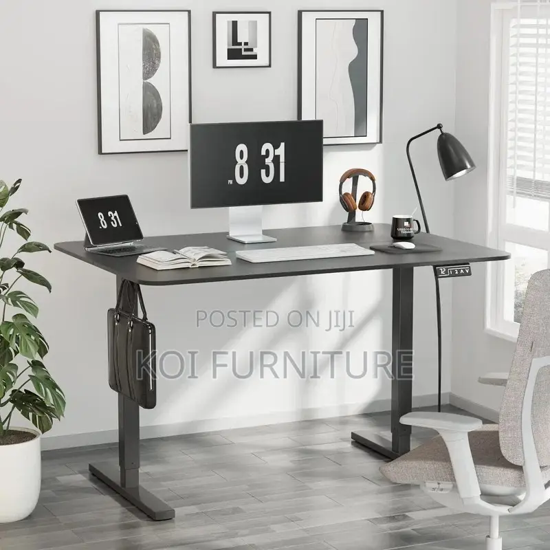 Office Table; Ample and Essenial Height Adjustable Office Desk