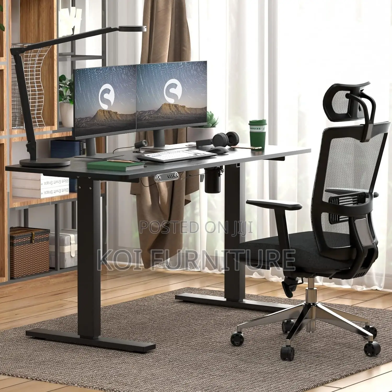 Office Table; Ample and Essenial Height Adjustable Office Desk