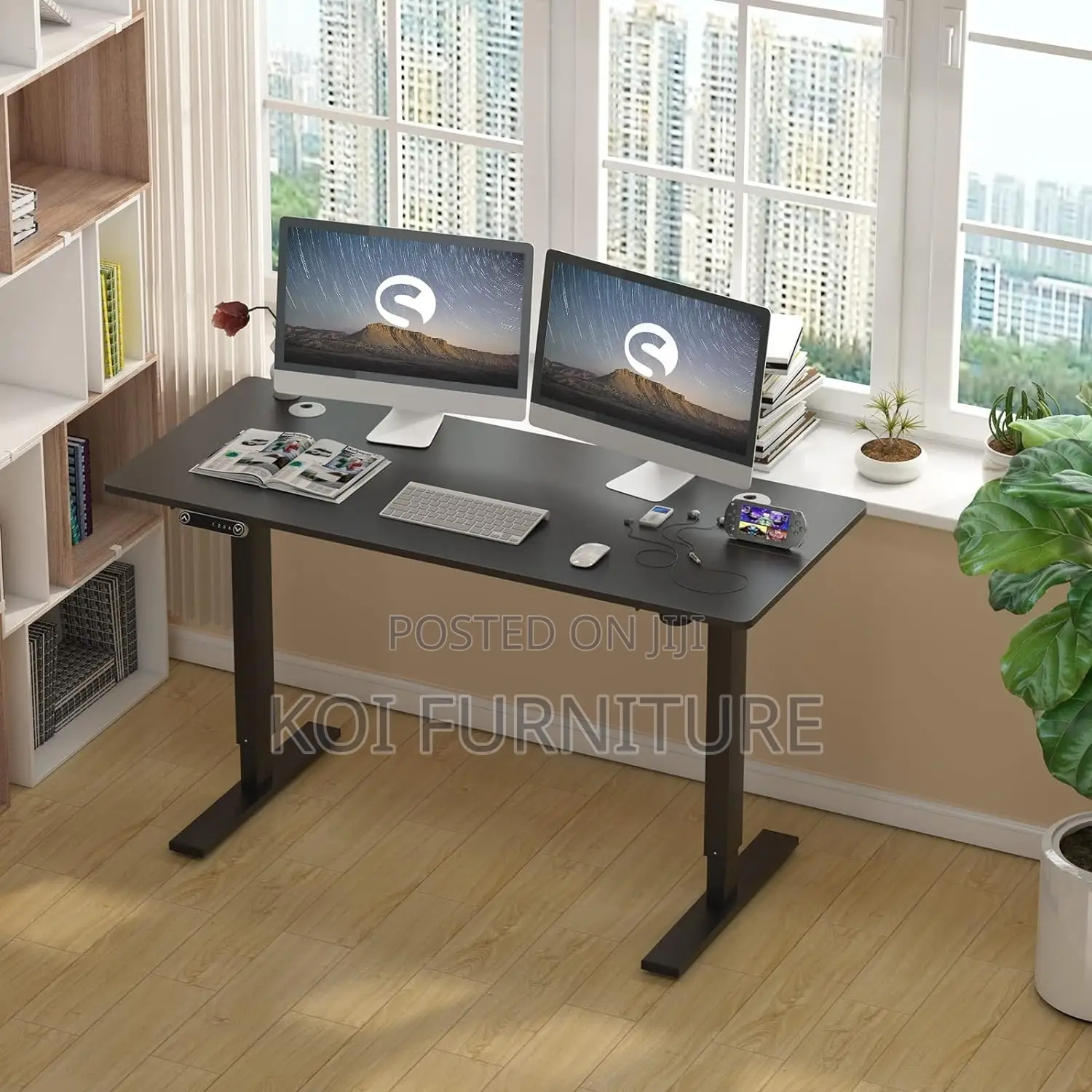 Office Table; Ample and Essenial Height Adjustable Office Desk