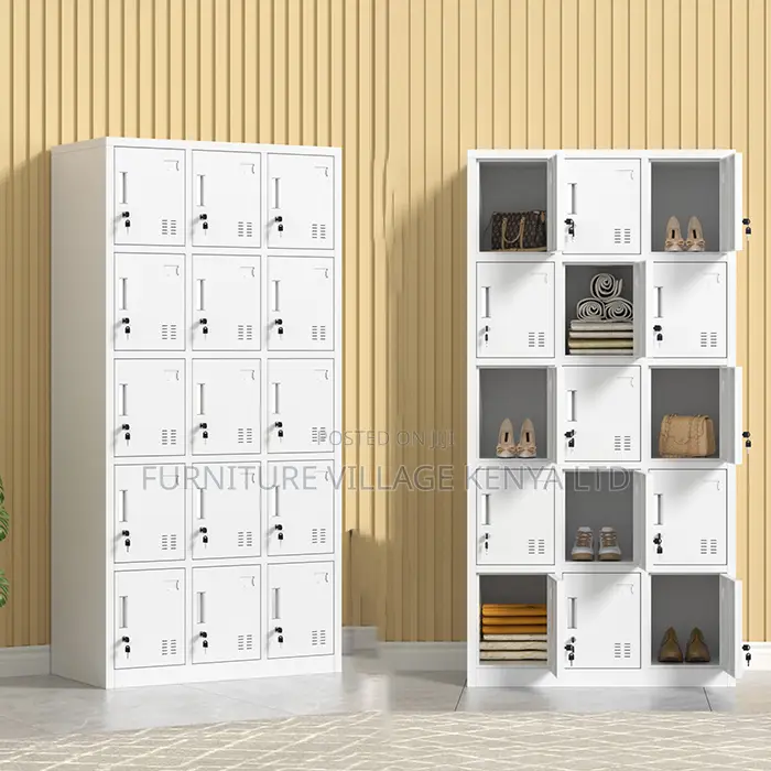 Office Cabinet; 15-locker Steel Office Storage Cabinet