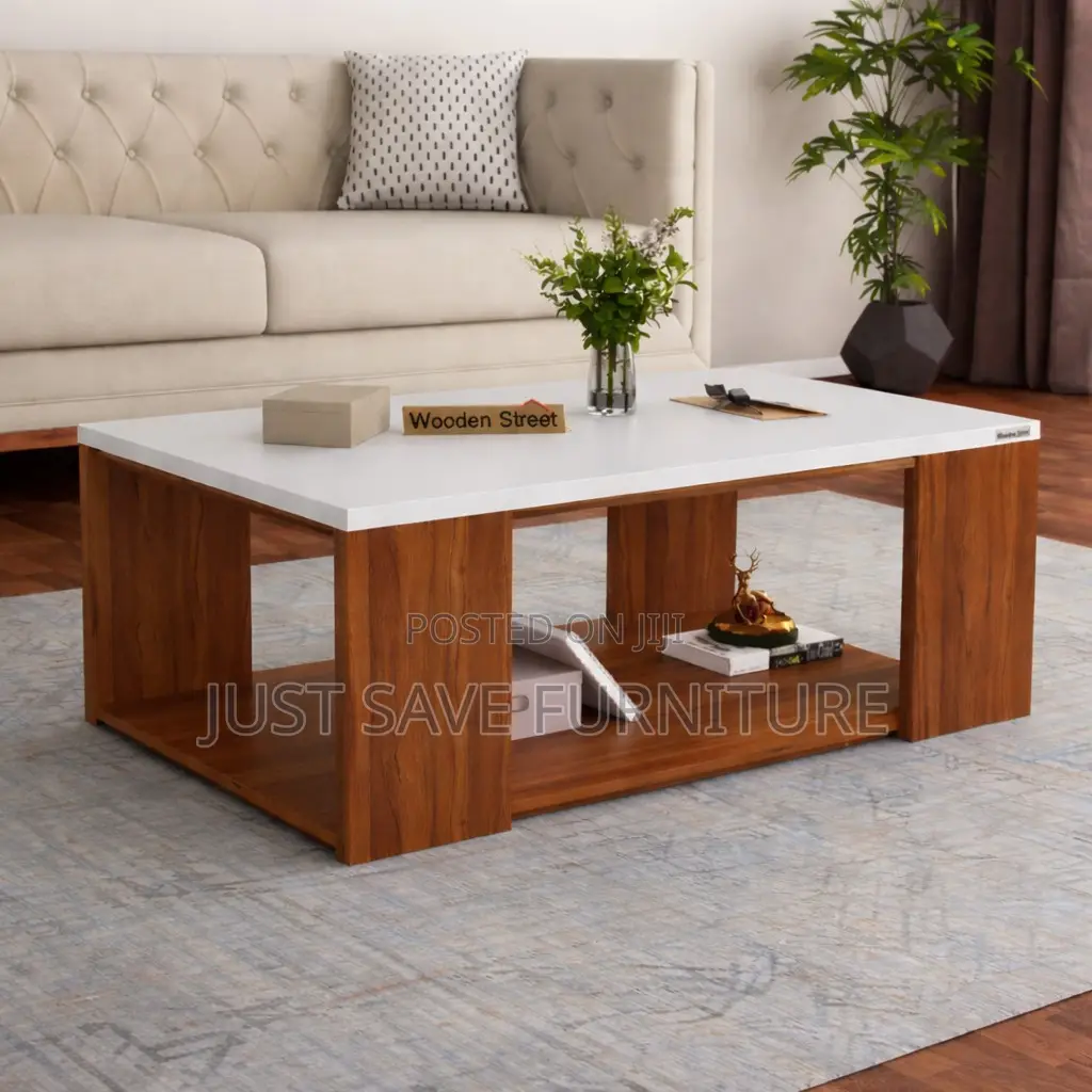 Modern Wooden Coffee Table With White Top – Stylish & Durable