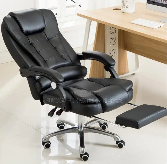 Leather Executive Office Chair With Footrest