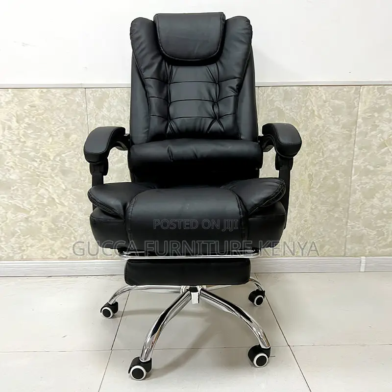 Leather Executive Office Chair With Footrest