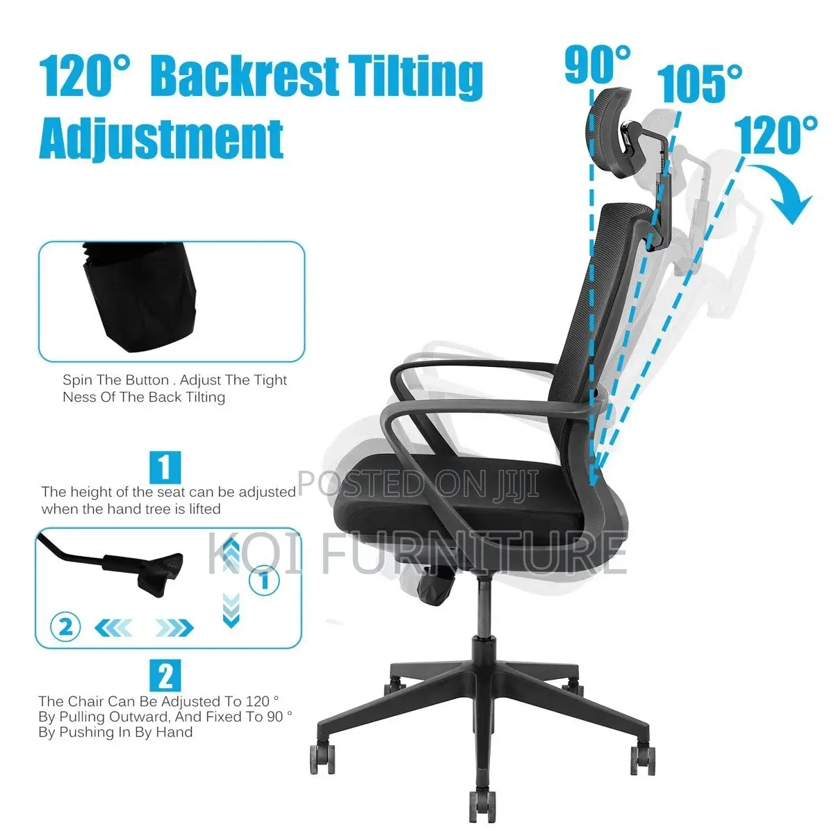 Office Chair; Mesh Breatheable Office Clerical Ergonomic Chair