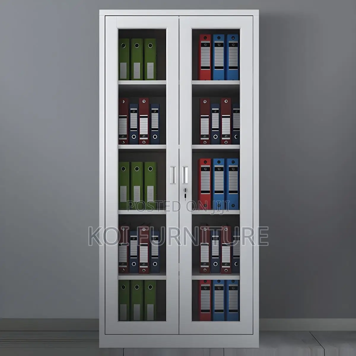 Office Cabinet; Two Doors Steel Cabient With Glass Clear Cabinet