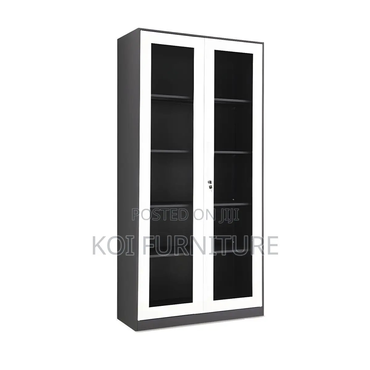 Office Cabinet; Two Doors Steel Cabient With Glass Clear Cabinet