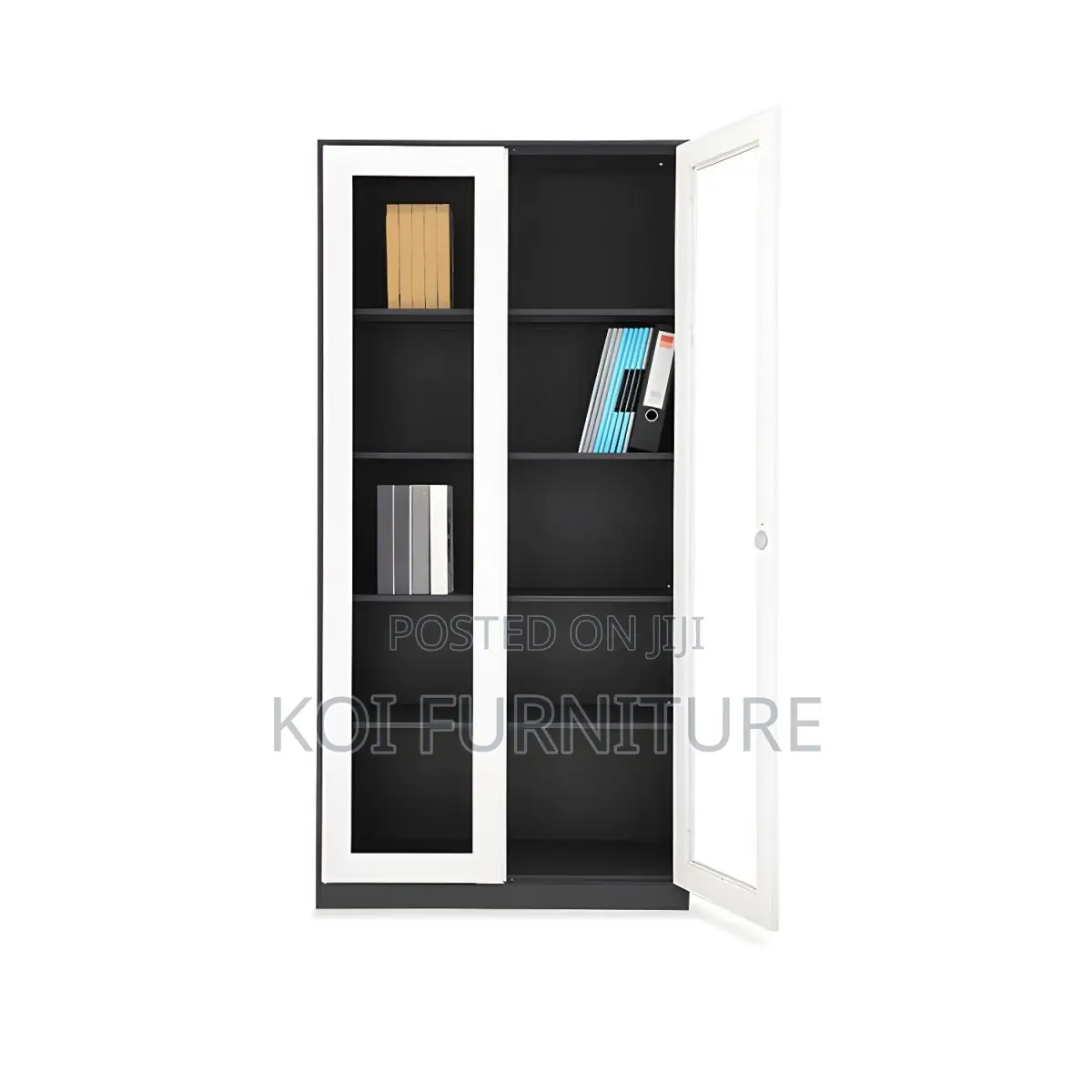 Office Cabinet; Two Doors Steel Cabient With Glass Clear Cabinet