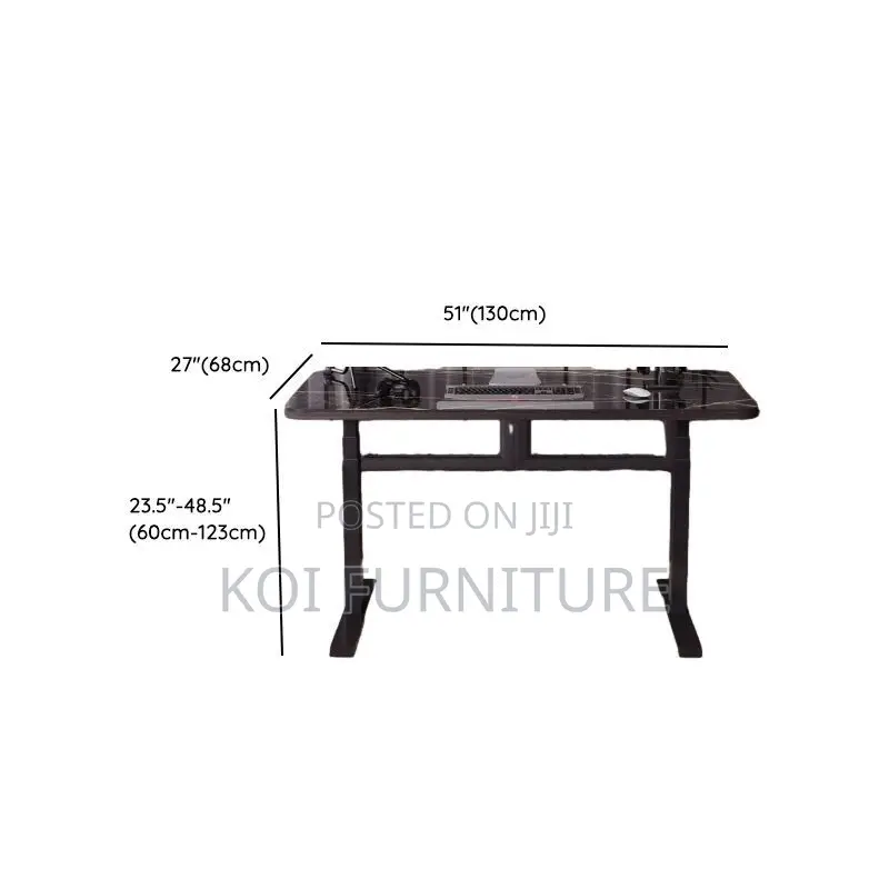 Office Desk; 1400mm Home Office Working Black Electric Desk