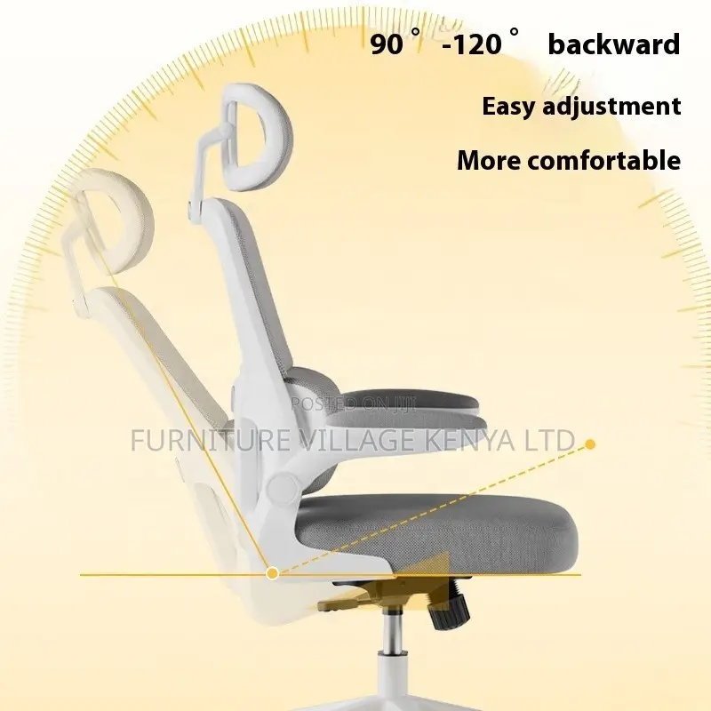 Office Chair; Ergonomic White Orthopedic Seat