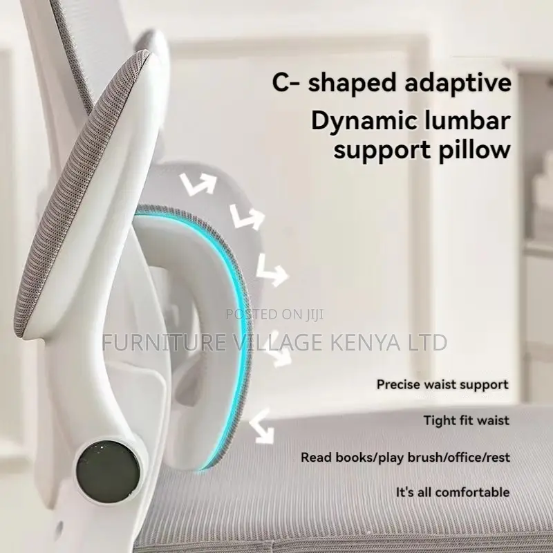 Office Chair; Ergonomic White Orthopedic Seat