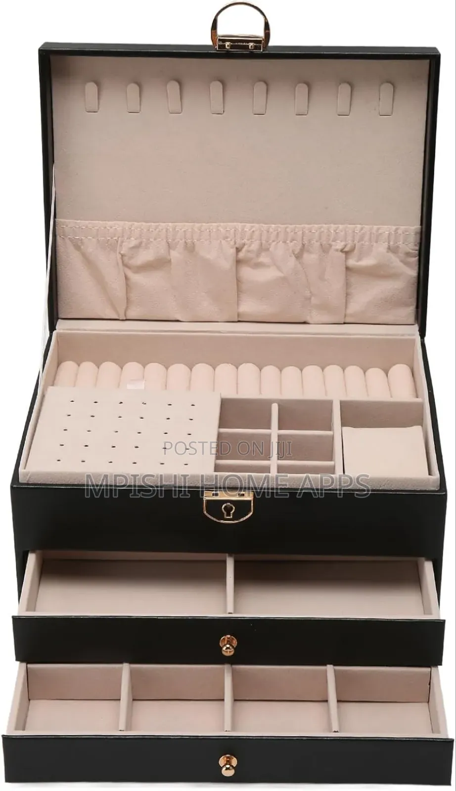 Pu Leather Jewelry Box 3 Layer