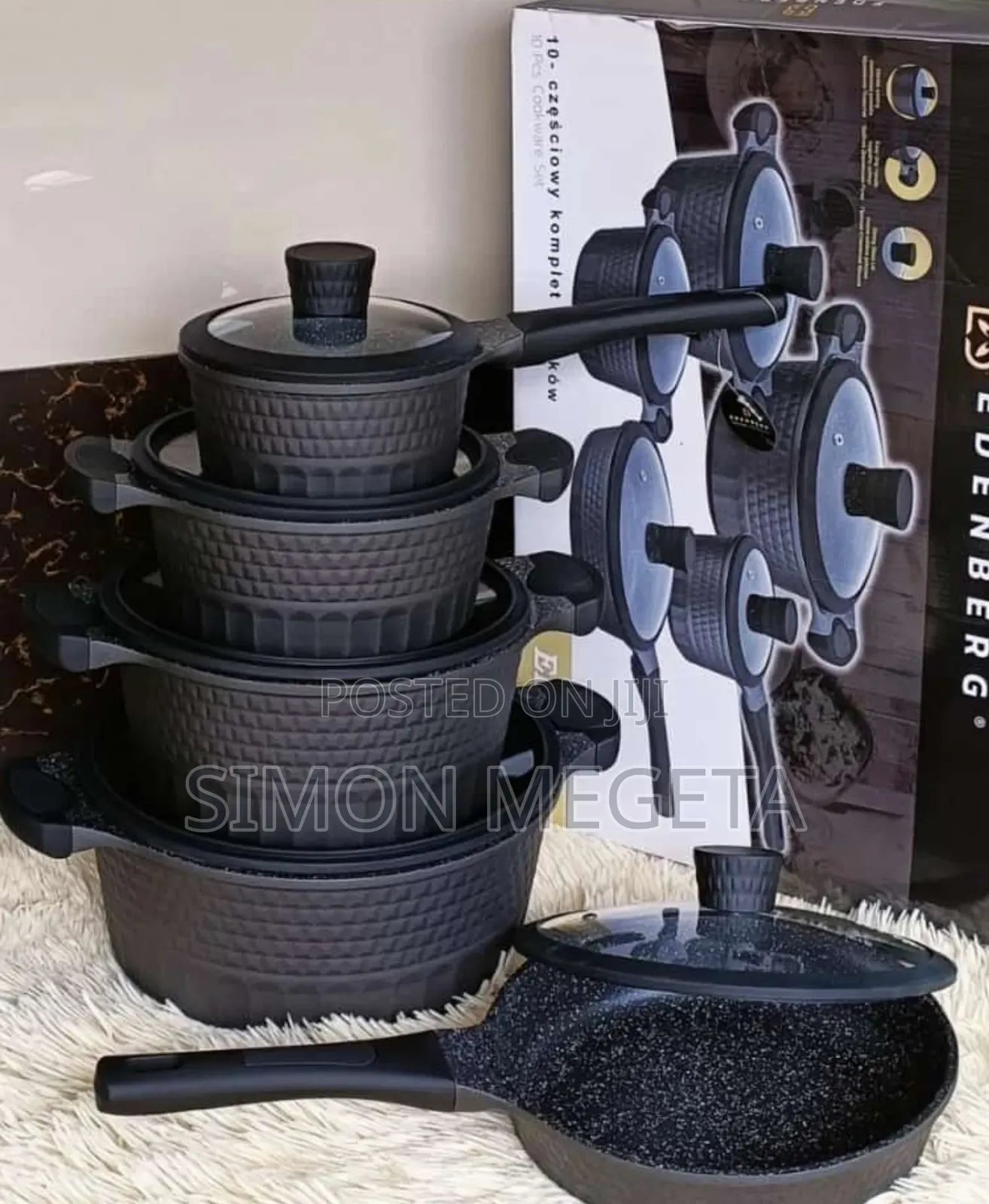 10pcs Edenberg Black Sufuria Set