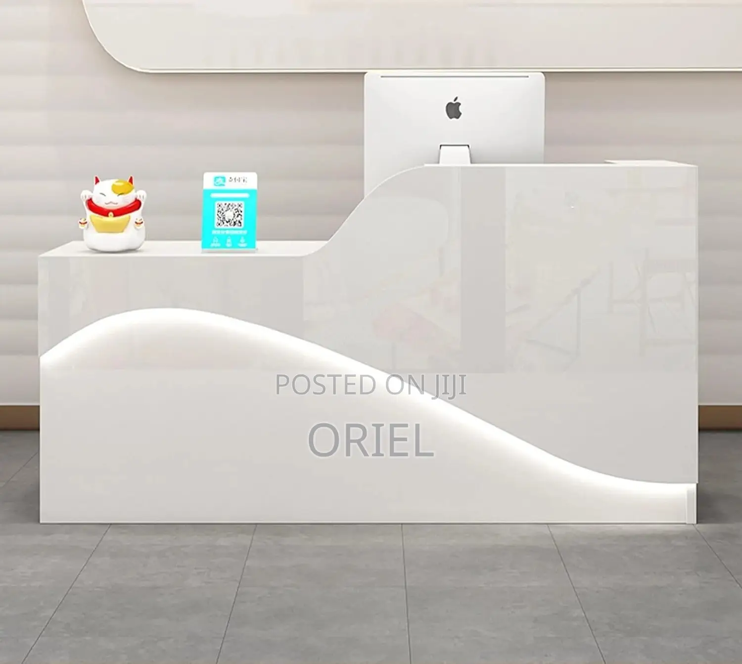 Recption Desk : 1.8m Sleek Professional Office Reception Desk