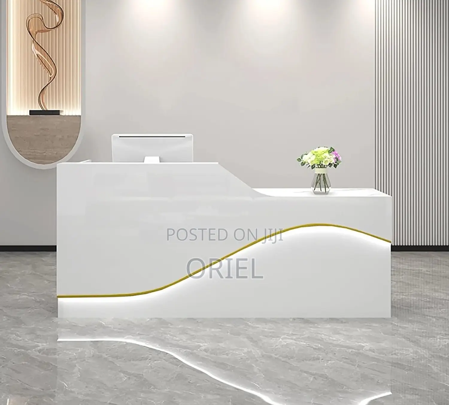 Recption Desk : 1.8m Sleek Professional Office Reception Desk
