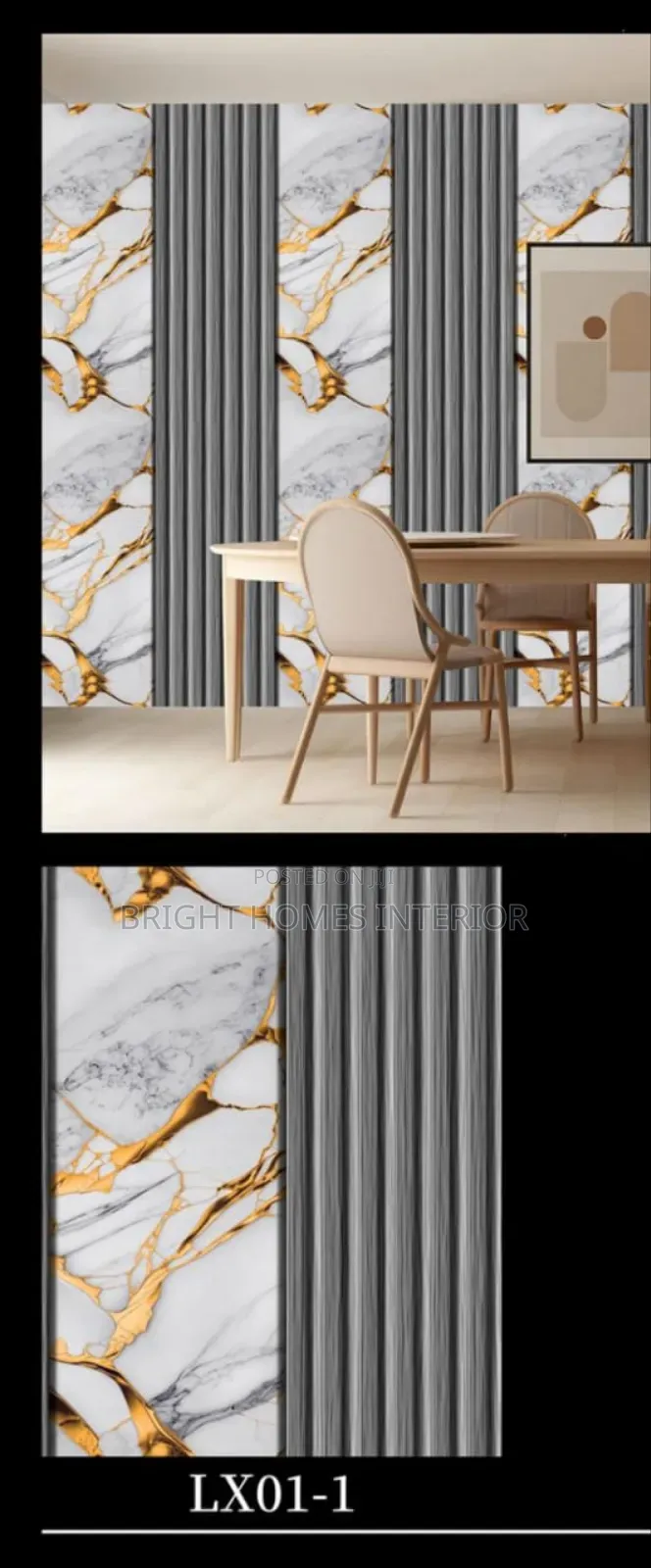Grey Mixed With Gold Marble Wallpaper