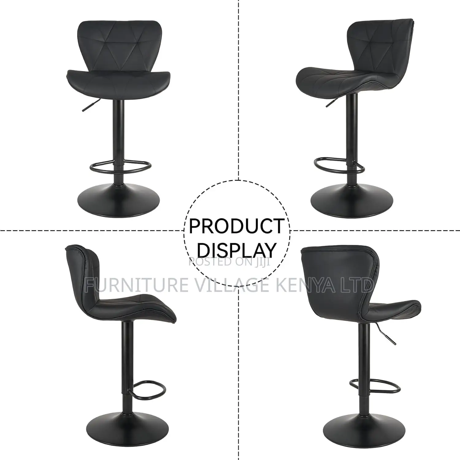Barstool; Pu Leather Height Adjustable Counter Barstool
