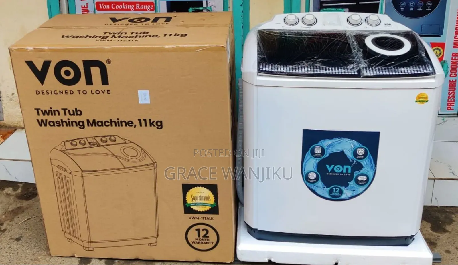 *Von 11kg Washing Machine, Twin Tub