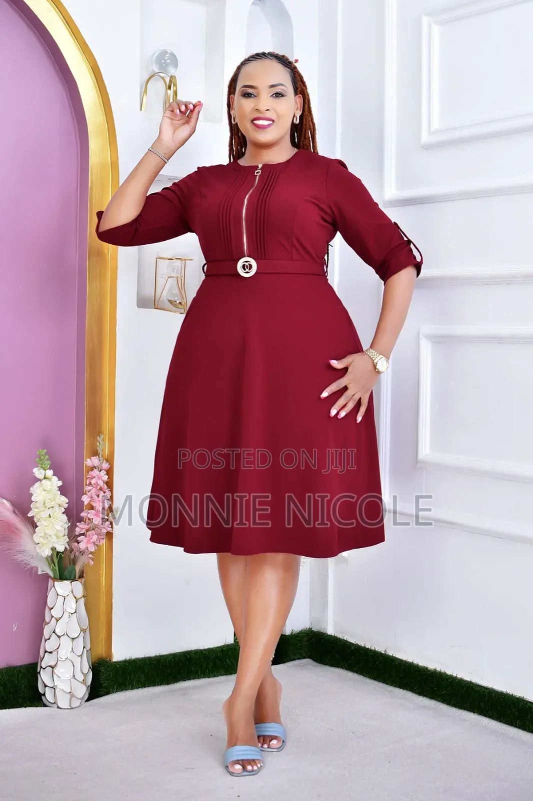 Maroon Skater Official Breastfeeding Friendly Dress
