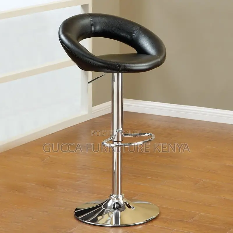 360-Degree Turn Leather Counter Chair