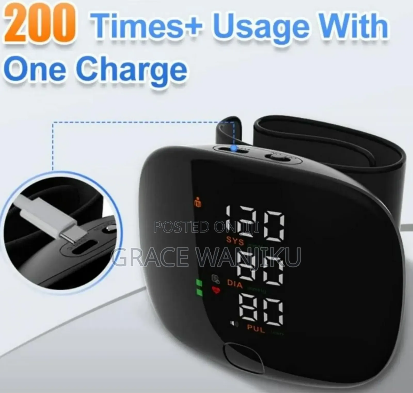 Wrist Electronic Rechargeable Sphygmomanometer