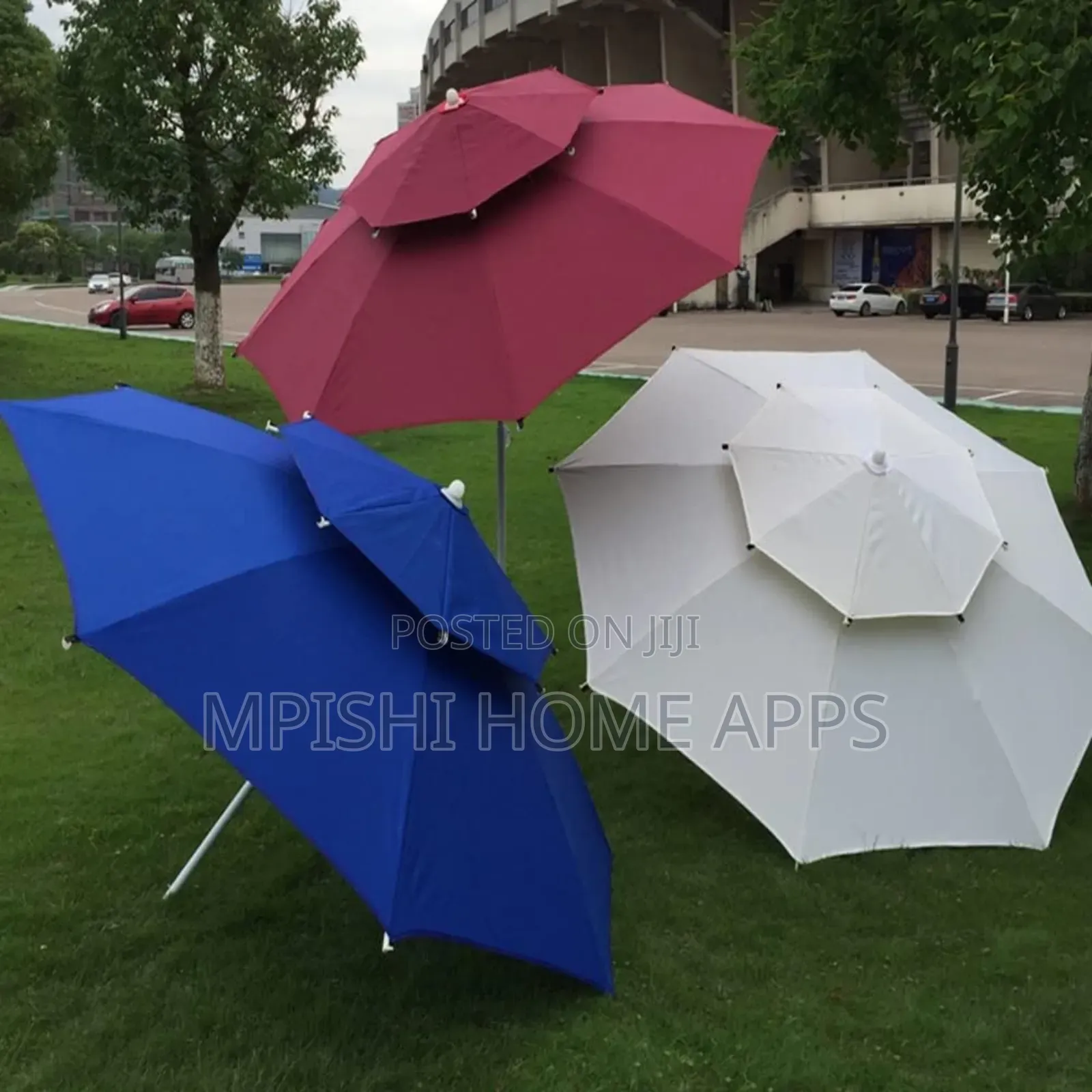 2-Tier Windproof Outdoor Canvas Umbrella
