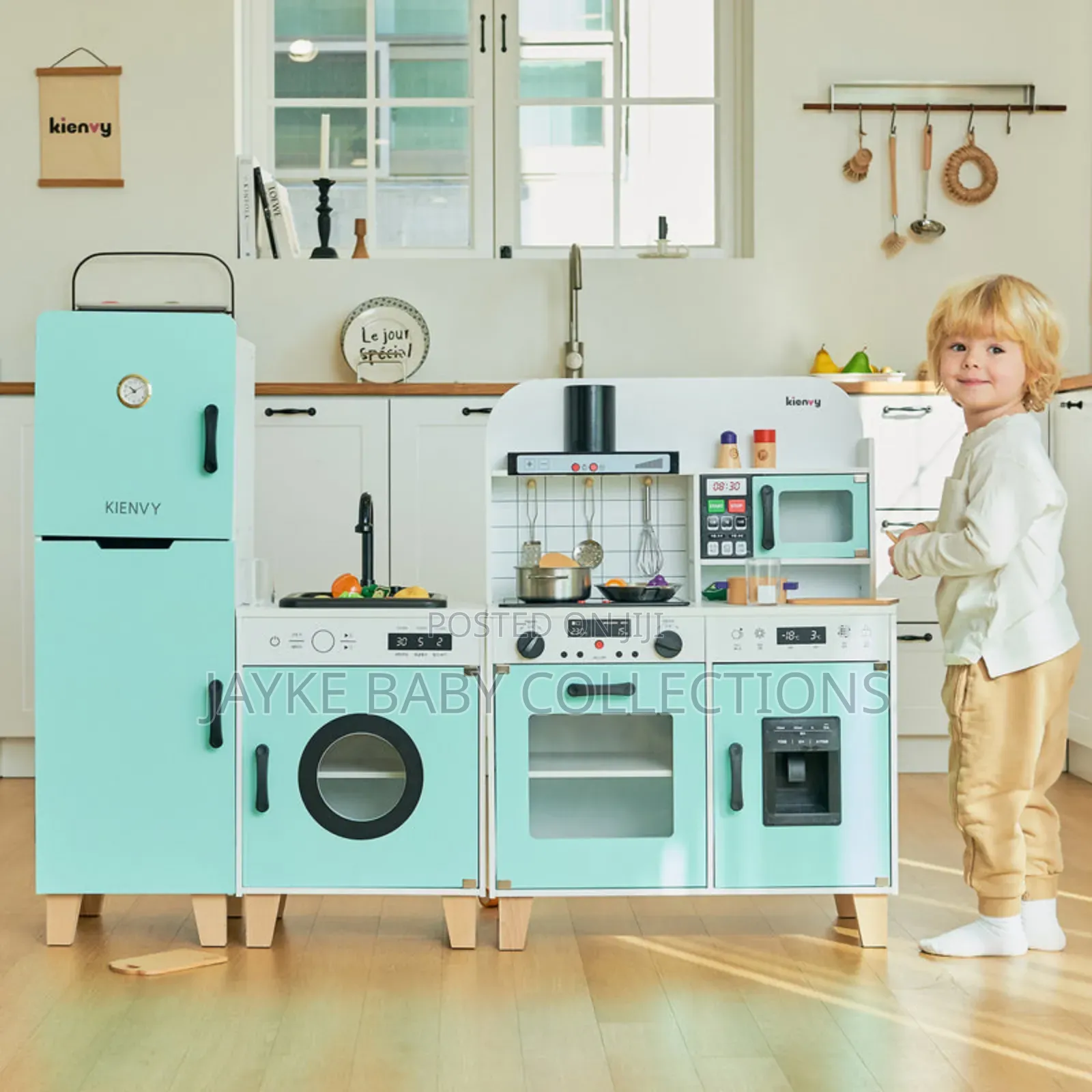 3-in-1 Wooden Play Kitchen – Fun Learning Pretend Cooking