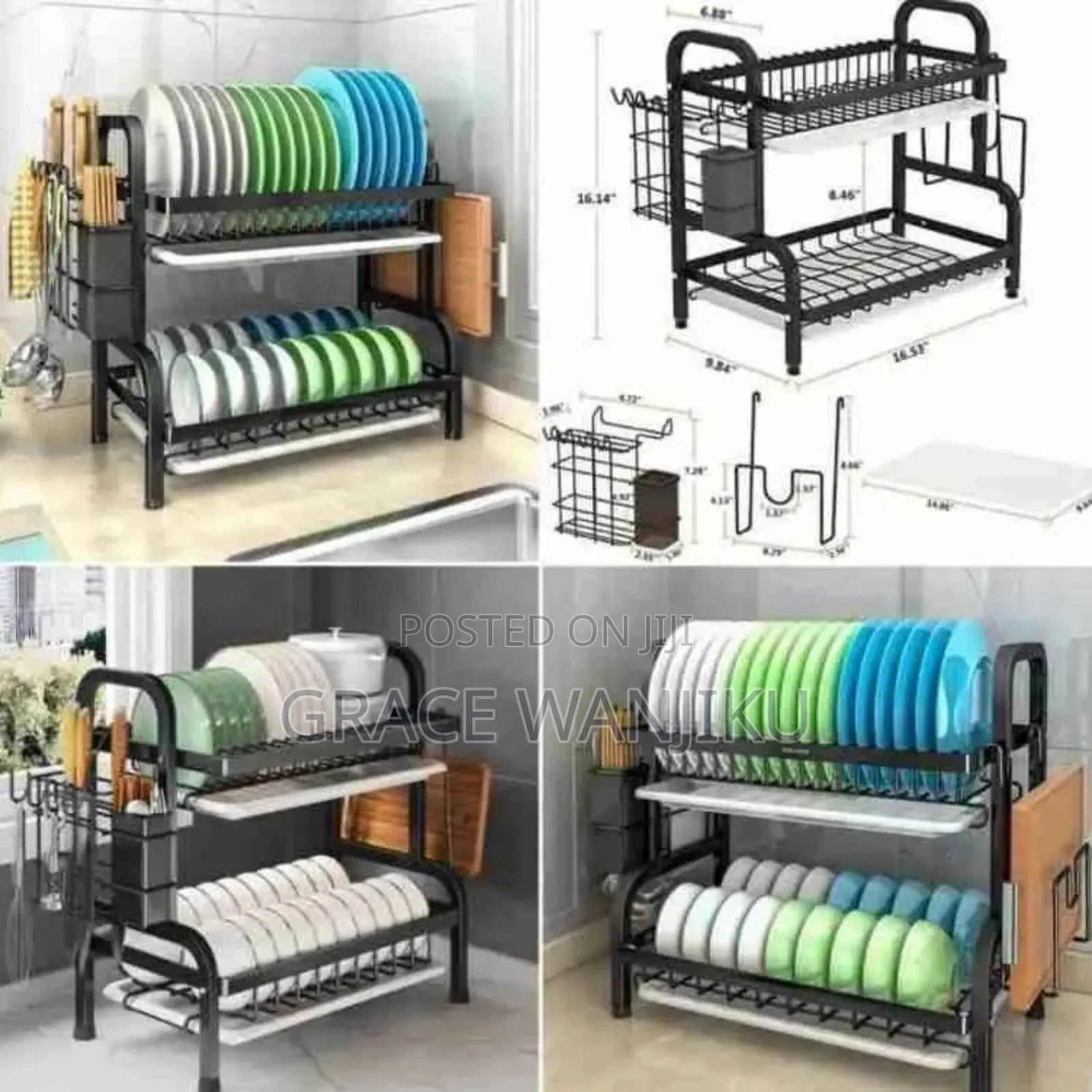 *2 Tier High Quality Carbon Steel Dish Rack*