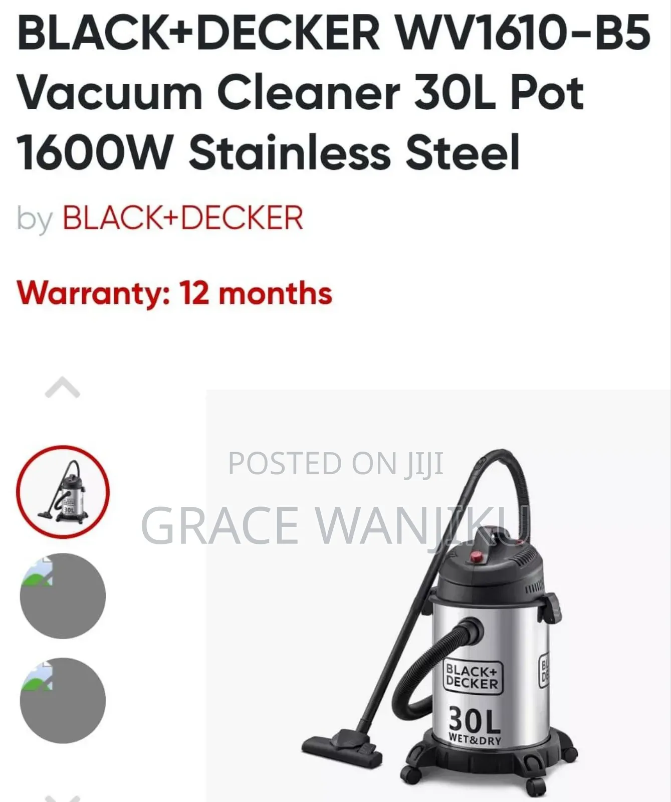 *Black and Decker Vacuum Cleaner