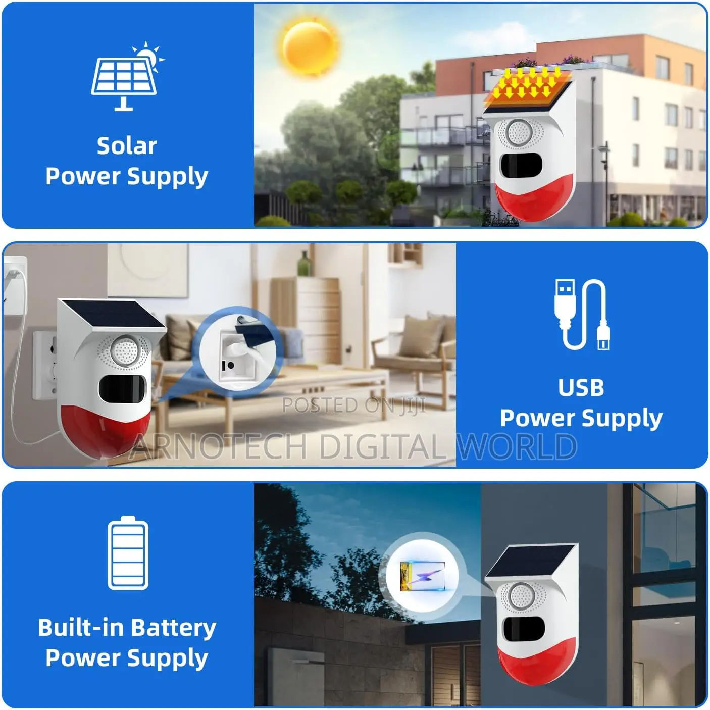 Adjustable Motion Sensor Loud Siren Security With Remotecontrol Alarm
