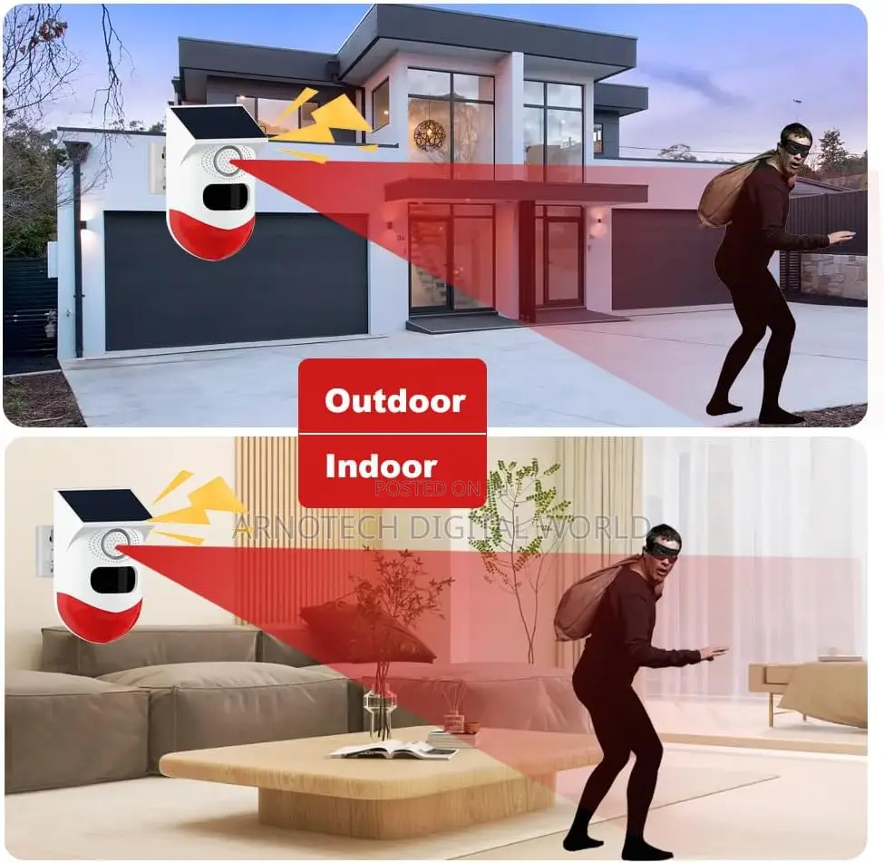 Adjustable Motion Sensor Loud Siren Security With Remotecontrol Alarm